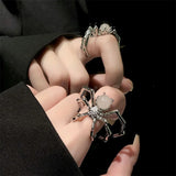 Punk Dark Spider Open Ring