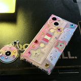 Retro Y2k 3D Tape Keychain Bracket Square Phone Case For iPhone