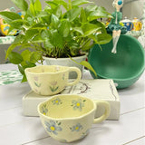 Hand Pinched Irregular Flower Ceramic Mugs Coffee Cups