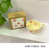 Hand Pinched Irregular Flower Ceramic Mugs Coffee Cups