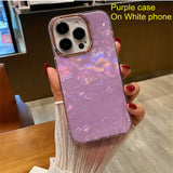 Colorful fritillaria glitter clear shockproof Phone case for iphone 11 13 15 Pro 14 14pro 13Pro Max Camera lens Protective cover