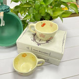 Hand Pinched Irregular Flower Ceramic Mugs Coffee Cups