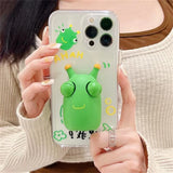 3D decompression watermelon eyes children's toy silicon case for iPhone 15Pro Max 11 12 13 14 Xs Xr 7 8 cute cover