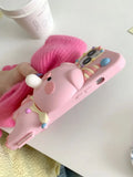 Silicone 3D Bubble Blowing Pig Kawaii Cute Phone Case for iPhone 11 12 13 14 15 Pro Max Soft hockproof Protection Back Cover