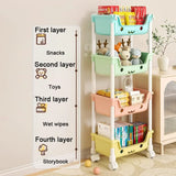Toy Storage Trolley Bookshelf Snack Rack For Children Storage