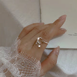 925 Silver Moon Tassel Opening Female Fashion Ins Ring