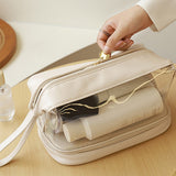 Women Double Layer Transparent Cosmetic Bag