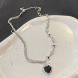 Accessories Fashion Peach Heart Water Drop Pendant Necklace