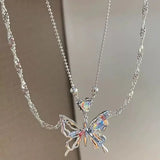 Crystal Butterfly Pendant Necklace