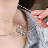 Crystal Butterfly Pendant Necklace