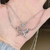 Crystal Butterfly Pendant Necklace