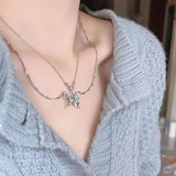 Crystal Butterfly Pendant Necklace