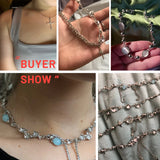 Retro Kpop Silver Color Pendant Necklaces For Women