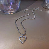 Retro Kpop Silver Color Pendant Necklaces For Women