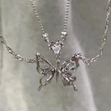 Retro Kpop Silver Color Pendant Necklaces For Women