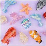 Acetate Hair Clips Ocean Animal Clownfish Lobster Oyster Cute Crab Sharks Hair Claw Clip