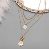 Vintage Multi-layer Coin Chain Choker Necklace For Women