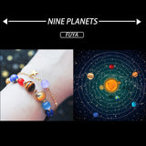 Universe Galaxy Eight Planets Solar System Guardian Star Natural Stone Beads Bracelet