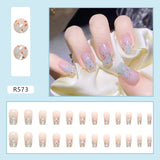24P Cute Artificial Fake Nails Wearing ReusableNails Ballerina Press on Nail