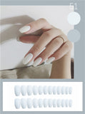 24pcs/set Matte Black Fake Nails Press on with Glue