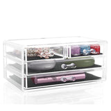 3 Layer Drawer Type Acrylic Makeup Storage Display Box Cosmetics Storage Organizers Jewelry Accessory Case Casket - HeyHouseCart