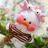 LaLafanfan Cafe Mimi Duck Plush Toy Cartoon Cute White Duck Stuffed Doll Soft Animal Dolls