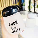 320ml Fashion Black and White Frosting Glass Water Bottle - HeyHouse