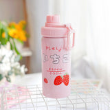 400ML Cute Pink Strawberry Water Bottle - HeyHouse