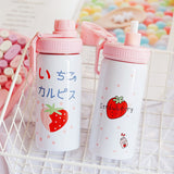 400ML Cute Pink Strawberry Water Bottle - HeyHouse