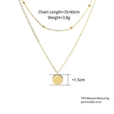 Double Layer Round Disc Necklace