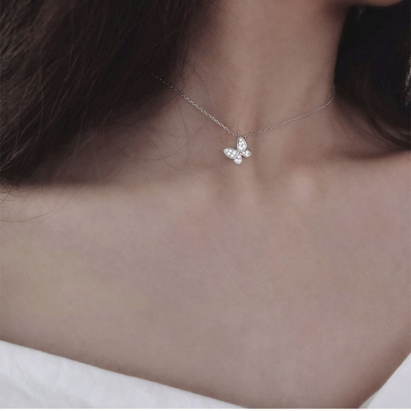 Zircon Crystal Butterfly Necklaces