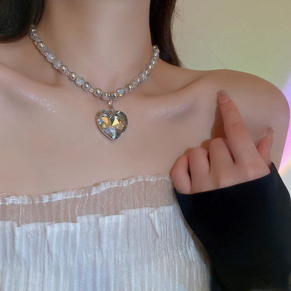 Heart Crystal Choker Necklaces