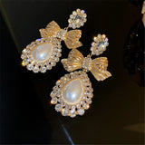 Oversize Water Drop Pearl Dangle Earrings