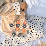 Hand-woven Daisy Women's Shoulder Bag Crochet Knitted Women Handbag