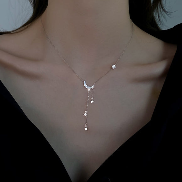 Moon Link Chains Necklace