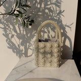 Handmade Pearl Lady Tote Luxury Handbags Small Box Evening Bag Fashion Vintage Female Top-handle Purse Chic ins Box Bag Brand - HeyHouseCart