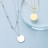Double Layer Round Disc Necklace