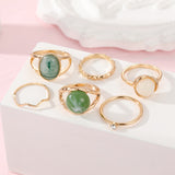 Elegant Emerald White Man-made Rings Set