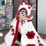 Kawaii Cartoon Bat Y2k Plush Pajamas Anime Cloak Sleepwear Costume Halloween Cloak For Adults