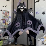 Kawaii Cartoon Bat Y2k Plush Pajamas Anime Cloak Sleepwear Costume Halloween Cloak For Adults