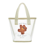Bear Flower Handbag Transparent Should Bag