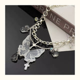 White Chain Butterfly Pendant Necklace