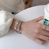 S925 Heart and Circle Bracelet