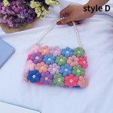 Hand-woven Daisy Women's Shoulder Bag Crochet Knitted Women Handbag