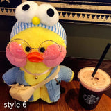 Cute Lala Fanfan Coffee Yellow Duck Plush Toy