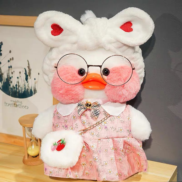 Lalafanfan CafeMimi Stuffed Animal Toys White Dress Duck Soft Plush Dolls For Kids - HeyHouse